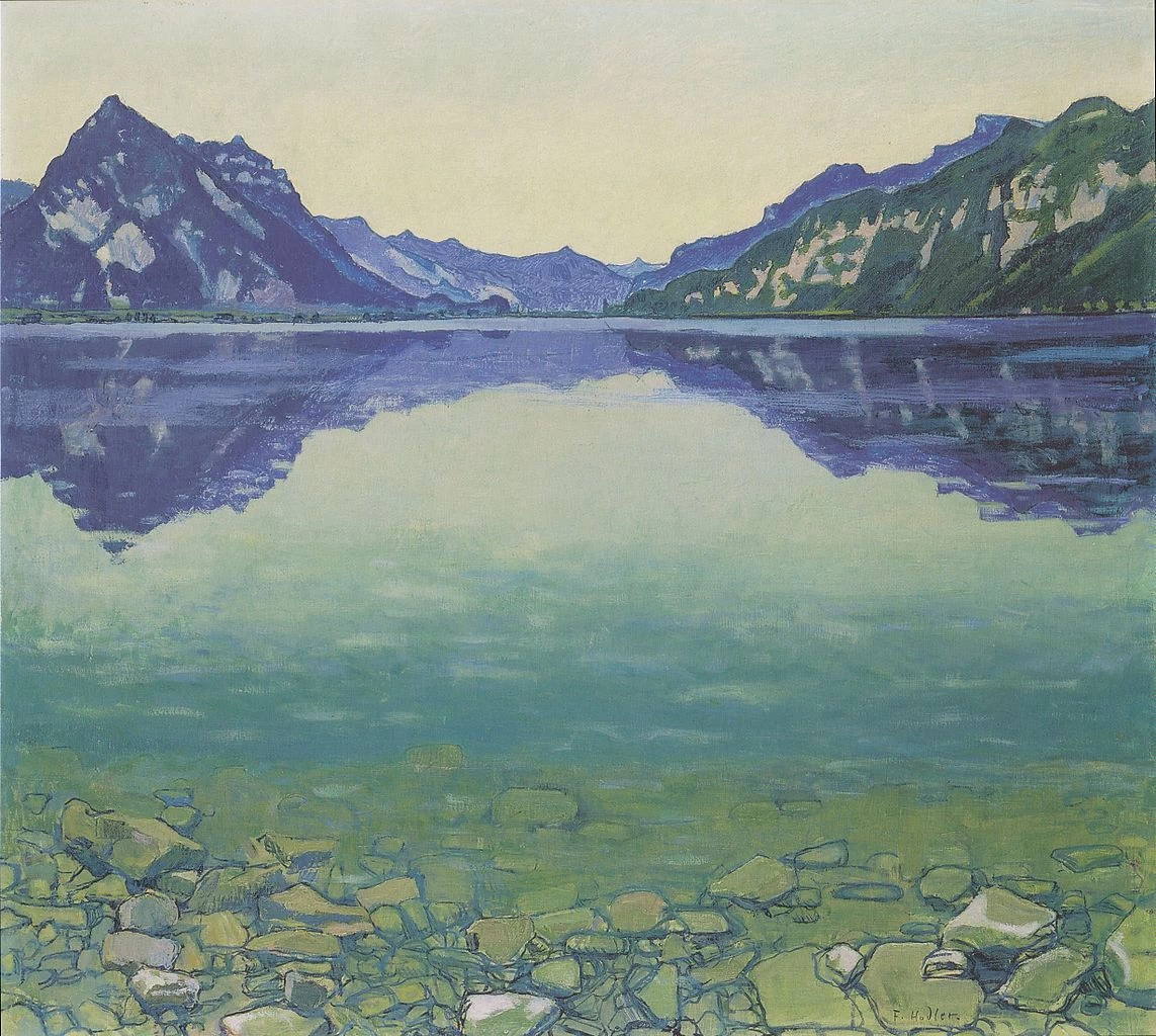 Lago di Thun con riflesso simmetrico prima dell'alba - 1904